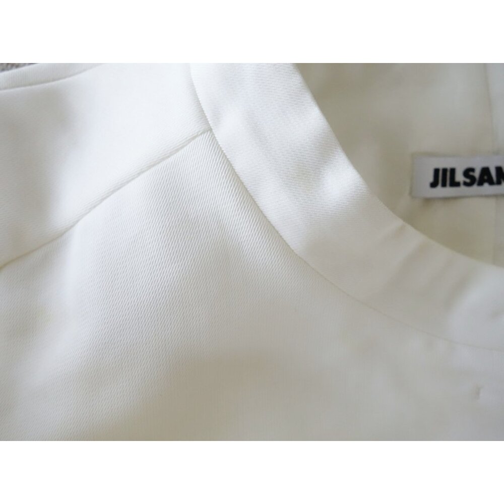 Vtg 00s Y2K Jil Sander Iridescent White Sheen Crop Blazer sz FR 38 US 6 - Picture 8 of 13